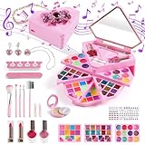 Kids Makeup Kit for Girls: Pink ToToo Washable 70 Pcs Little Girls Cosmetic Set - Real Make Up Kit - Birthday & Christmas & Party Toys Gift for Girls Aged 3 4 5 6 7 8 9 10 11 12 Years Old