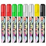 CeleMoon Liquid Chalk Markers 8 Pack Christmas Theme Color, Wet Erase Neon Maker Pens for Painting Drawing Writing on Blackboard, Chalkboard, Glass, Window, for Christmas Holiday Festivals Decoration