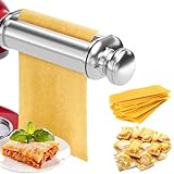Electric Pasta Maker Attachment Dough Roller for All Kitchenaid Mixers, Noodle Ravioli Dumpling Maker with 8 Different Thicknesses Setting, Kitchen Aid Mixer Accessory Stainless Steel 1 Pack