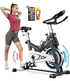 Pooboo Magnetic Exercise Bike Stationary, Indoor Cycling Bike with Built-In Bluetooth Sensor Compatible with Exercise bike apps& Ipad Mount, Comfortable seat and Slant Board, Silent Belt Drive, 350LBS Weight Capacity (D626-1)