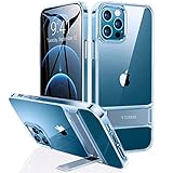 TORRAS MoonClimber Compatible for iPhone 12 Pro Max Case [5X Military Armor-Level Shockproof][Three Stand Ways] Slim Hard Phone Case with Kickstand 6.7’’-Clear