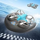 YESMELA 3 in 1 RC Boat Remote Contoal Drones/Car Toys for Kids Age 8-12 Drone Rechargeable Pool & Lake Gift for Boys Girls (Blue)