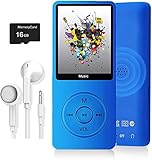 MP3 Player, Music Player with 16GB Micro SD Card, Build-in Speaker/Photo/Video Play/FM Radio/Voice Recorder/E-Book Reader, Supports up to 128GB