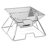 Typhon East Portable Stainless Steel Charcoal BBQ Grill with Carry Bag - Foldable Perfect For Tailgating, Camping, and Backpacking - Charcoal BBQ Grill Outdoor Picnic Patio Cooking Backyard Party