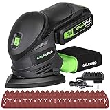 GALAX PRO Cordless Detail Sander 20V, 20Pcs Sandpapers,12000 RPM Sanders with Dust Collection System for Tight Spaces Sanding in Home Decoration, Battery and Charger Included