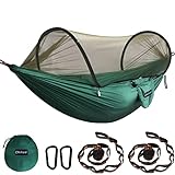 Chihee Ultra-Light Travel Camping Hammock Pop-up Net Hammock 660lbs Load Capacity,Breathable,Quick-Drying Parachute Nylon 2 Premium Carabiners,2 Tree Slings Included for Outdoor Backpacking Hiking