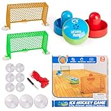 Portable Air Hockey Game - Compact, Battery-Operated Mini Tabletop Toy - Fast-Paced Fun for Kids & Adults - Ideal for Home, Office, & Travel - Includes Pucks & Paddles