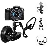 Heavy Duty Suction Cup Phone Holder Camera Mount 360° Ball head Magic Arm w. Strong 4.6' Base, 1/4'-20 Screw & Silicone Band for DSLR/Gopro Glass Mounting Kits for Car/Boat/Window, 2023 Upgraded