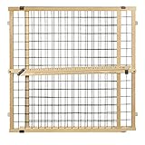 North States MyPet 50' Extra Wide Wire Mesh Petgate: Made In USA, Hassle Free Install With No Tools. Pressure Mount. Fits 29.5'-50' Wide (31' Tall, Sustainable Hardwood)