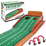 CHAMPKEY Two-Hole Golf Putting Mat with 3 Golf Putting Gates - Improves Putting Accuracy and Skill Levels- Ideal Golf Putting Green for Indoor and Outdoor Training (Golf Putting mat)