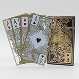 BNENIU Waterproof Transparent Plastic Poker Gold Edge Playing Cards Dragon Pattern