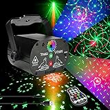AKEPO Stage Lights Party Light Laser Projector Music Activated Battery Powered Portable Strobe Light RGB LED Indoor DJ Disco Lights with Remote Stage Flash Laser Light for Party/Show/Disco
