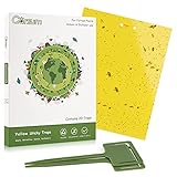 Garsum 20 Pack Gnat Sticky Traps for Indoor and Outdoor, Fruit Fly Paper Sheets Yellow Insect Killer for Flying,Whitefly, Aphids, Leafminers- 6x8 in, Twist Ties Included