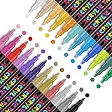IVSUN 24 Colors Acrylic Paint Marker Pens, Premium Extra Fine Point Acrylic Paint Pens for Wood, Canvas, Stone, Rock Painting, Glass, Ceramic Surfaces, DIY Crafts Making Art Supplies