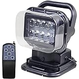 EIOUHENG 50W LED Spotlight LED Search Light 360 Degree LED Rotating Remote Control Work Light with Magnetic Base for SUV Boat Home Security Protection Emergency Lighting Farm Field Garden