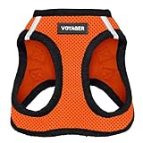 Voyager Step-in Air Dog Harness - All Weather Mesh Step in Vest Harness for Small and Medium Dogs and Cats by Best Pet Supplies - Harness (Orange/Black Trim), S (Chest: 14.5-16')