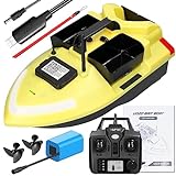 Karlak GPS Fishing Bait Boat 500m Remote Control Bait Boat Dual Motor Fish Finder 2KG Loading Port Automatic Cruise/Return/Route Correction with Night Light Turn Signal for Fishing