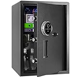 Security Biometric Fingerprint Safe, Steel Lock Box Safe for Home/Office/Hotel, Secure Handgun, Documents, Jewelry, Valuables - 1.8 Cubic Feet