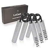 Logest Metal Hand Grip Set, 100LB-200LB 3 Pack No Slip Heavy-Duty Grip Strengthener with Gift Box, Great Wrist & Forearm Hand Exerciser, Home Gym, Hand Gripper Grip Strength Trainer