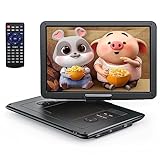 YOTON 17.5' Portable DVD Player with 15.5' HD Swivel Screen for Car and Kids, 4-6 Hours Working Time with Built-in Battery, Dual Stereo Speakers, USB/SD/AV/Audio/Gamepad Support [Not Support Blu-Ray]