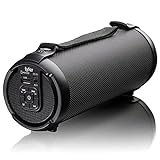 Tyler Wireless Bluetooth Speaker Water Resistant Long Range Rechargeable Boombox USB MP3 Micro SD AUX Inputs Fm Radio Sound & Bass Carry Strap Lightweight for Home Outdoor Stereo