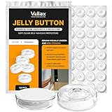 Vellax Self Adhesive Cabinet Door Bumpers - 128 pcs Sticky Silicone Clear Sound Dampening Rubber Bumpers - Cabinet Bumpers for Wall Protection, Kitchen Furniture, Decor, Drawer Stops