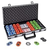 Comie Clay Poker Chips,400PCS 14 Gram Chip Set with Deluxe Travel Case, Numbered Chips,Poker for Texas Holdem Blackjack Gambling…