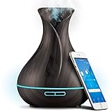 Smart WiFi Wireless Essential Oil Aromatherapy 400ml Ultrasonic Diffuser & Humidifier with Alexa & Google Home Phone App & Voice Control - Create Schedules - LED & Timer Settings
