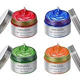Temporary Hair Color Dye for Girls Kids, Hair Wax Color Girl Toys Gifts for Age 4 5 6 7 8 9 Birthday,Party, Cosplay DIY, Children's Day, Halloween, Christmas (4 Colors- Red Orange Blue Green)