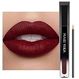 MAKI YIKA Dark Red Lipstick Long Lasting for Women, Burgundy Lipstick Smudge Proof Waterproof, Vampy Matte Lipstick No Transfer, Cruelty Free | PARTY GO