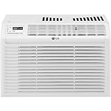 LG Control 6,000 Window Conditioner, 115V, 250 Sq.Ft. for Bedroom, Den, Living Room, Quiet Operation, with Remote, 2 Cooling & Fan Speeds, 2-Way Air Deflection, Auto Restart, White, 6000 BTU