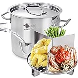 ARC 52QT Stainless Steel Vegetable Steamer, Tamale Steamer Pot, Seafood Boil Pot with Divider and Steamer Rack, 13 Gallon