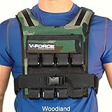 V-Force 40 Lb Basketball Weight Vest - Ultra Slim For Overhead Movement - Made In USA (Woodland)