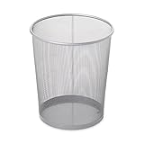 Rubbermaid Commercial Products Concept Collection Mesh Metal Trash Can, 5-Gallon, Fits Under Desk, Silver, Wastebasket for School/Office/Home/Bathroom