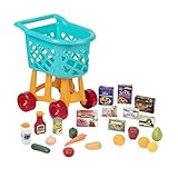 Battat - Grocery Cart – Deluxe Toy Shopping Cart with Pretend Play Food Accessories for Kids 3+ (23Piece), Blue