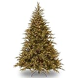 National Tree Company Pre-Lit 'Feel Real' Artificial Full Christmas Tree, Green, Frasier Grande, Dual Color LED Lights, Includes Stand, 7.5 Feet