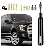 American Flag Car Bullet Antenna,Truck Exterior Decoration Accessories[Flag Design] AM/FM Radio Signal for Car SUV Truck Most Auto Cars Antenna Accessories(Silver)…