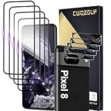 CWQZGUF Pixel 8 Screen Protector [4+4 Pack] Camera Lens Protector, Fingerprint Unlock Support, HD Tempered Glass, Touch Sensitive, Anti Scratch, for Google Pixel 8 5G Glass Screen Protector