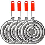 SOUJOY 4 Pack Heat Diffuser Reducer, 8 Inch Stainless Steel Double Thickening Burner Flame Guard Simmer Plate, Hanging Collapsible Induction Diffuser Plate Simmer Ring for Electric and Gas Stovetops