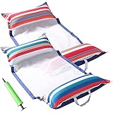 FindUWill Fabric Pool Hammock Floats, XL, 2Pack Inflatable Water Hammocks Floaties 4-in-1 (Saddle, Lounge Chair, Hammock, Drifter), Pool Float Lounger for Adults