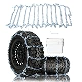 SCITOO Snow Chains For Car Pickup Trucks SUV,Quick Easy Installation Tire Traction Chain,Adjustable Universal Emergency Anti-Skid Thickening Tire Chains Width 265 275 315(16' 17' 18' 19' 20')-Set of 2