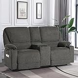 LOUVIXA Loveseat Recliner RV Sofa, 2 Seater Couch Recliner Couch Manual Reclining Sofa Loveseat Couch Living Room Furniture