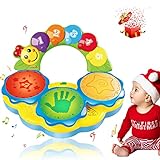 DOTDROPTRY Baby Toys 12-18 Months Infant Portable Musical Drums Piano Baby Toy 6 to 12 Months with Music Light Funny Sounds Gifts for Birthday Christmas Toys for 1 2 Year Old Boys Girls Toddlers