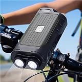 YumCute Home Wireless Bike Bluetooth Speaker, Portable Speaker Waterproof IPX5 520mAh Battery LED Flashlight, LED Light, TF Card Play with Bike Mount for Outdoor Riding/Camping/Travel (Black)