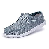 Hey Dude Men's Wally Sox Ice Grey Size 9 | Men’s Shoes | Men's Lace Up Loafers | Comfortable & Light-Weight