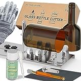 Glass Bottle Cutter, Upgraded Glass Cutter for Bottles with Glass Cutting Oil, Glass Cutting Kit for Wine, Beer, Liquor, Whiskey, Alcohol, Champagne, Bottle Cutter for Round Bottles by Camdios