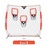 GoSports 8 ft x 8 ft Football Training Target Net - Improve QB Throwing Accuracy - Includes Foldable Bow Type Frame and Portable Carry Case