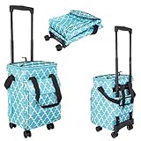 dbest products Ultra Compact Cooler Smart Cart 360 Insulated Collapsible Rolling Tailgate BBQ Beach, Moroccan Tile