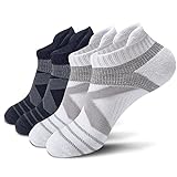 KC-TAHO Ankle Compression Socks 4 Pairs for Men and Women 16-23 mmHg with Cotton Cushioned Achilles Tendonitis Brace