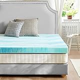 Mattress Topper Twin, Cooling Gel Infused Memory Foam Bed Toppers for Twin Size Bed, 2 Inch Thick Soft Mattress Pads for Sleeper Sofa, RV, Camper, CertiPUR-US Certified, Blue